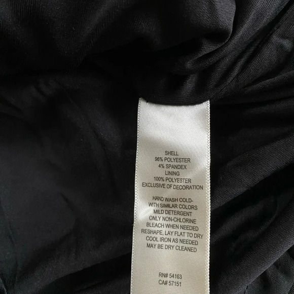 Eliza J Dress Women’s 2 Rhinestone Trimmed Fringe Embellished Black Mini - Picture 9 of 12